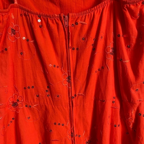 Steppin' Out Women's Orange Sequin Spaghetti Strap‎ Mini/Midi Dress Size 11/12 - Picture 5 of 12